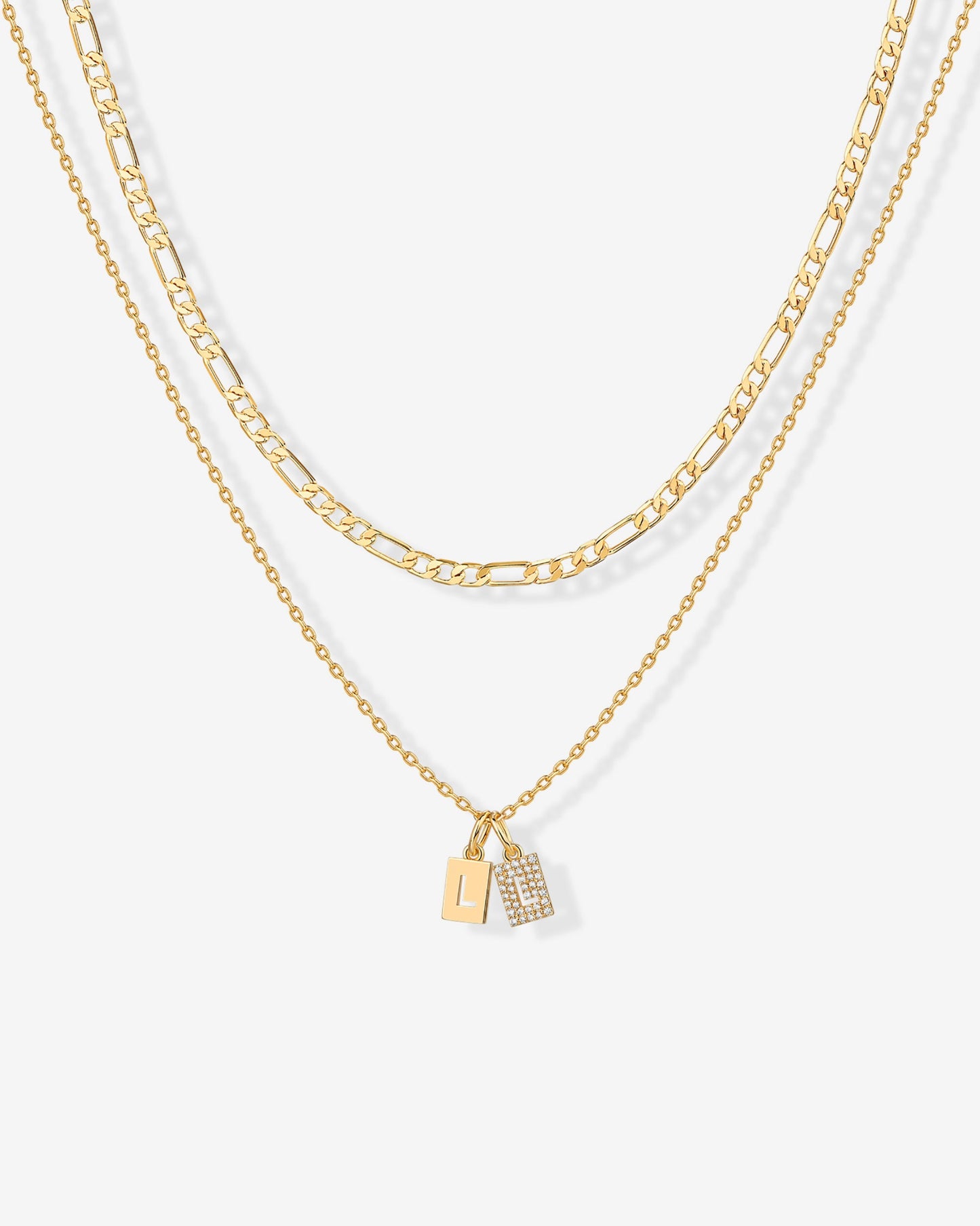 Double Initial Tag Necklace