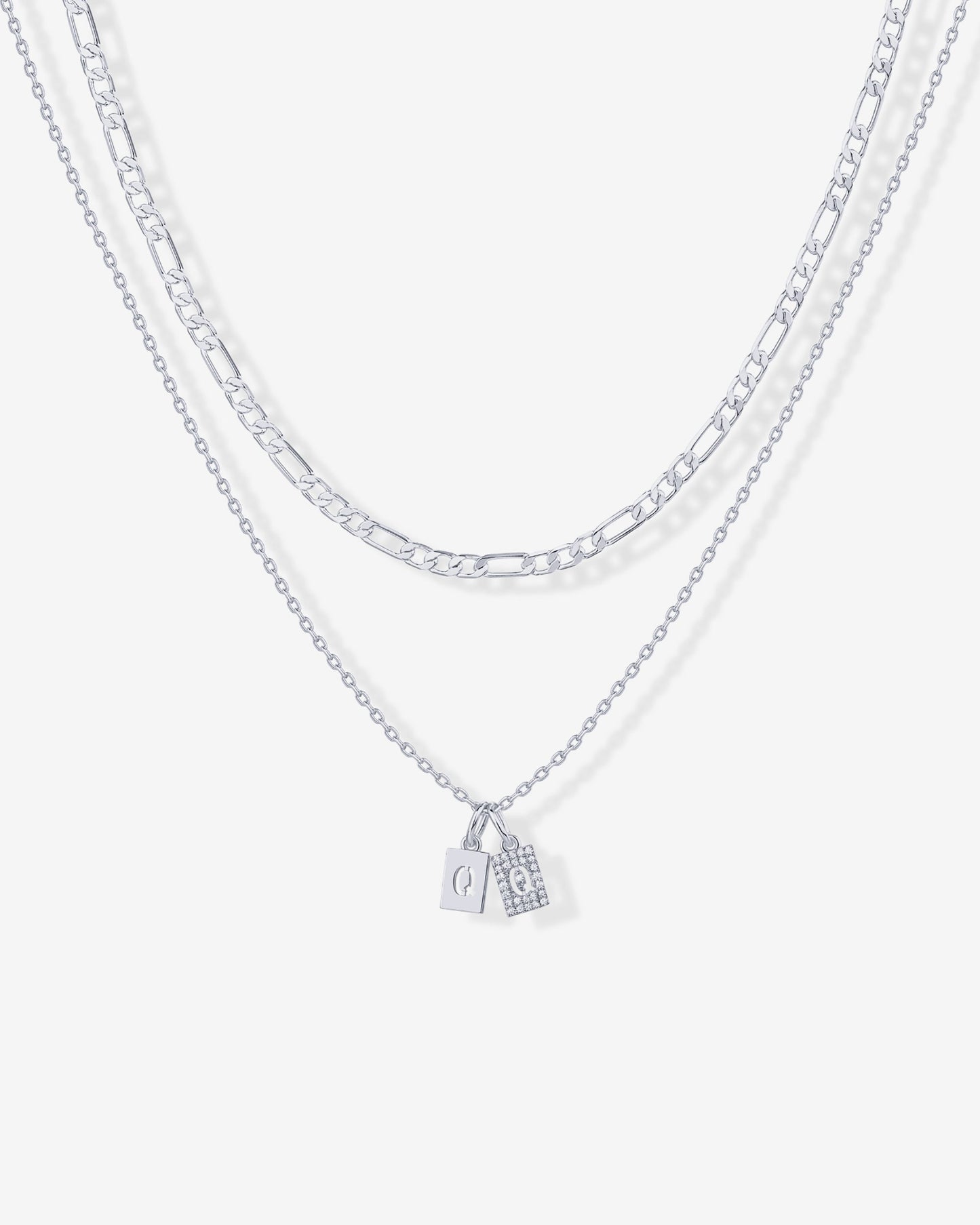 Double Initial Tag Necklace
