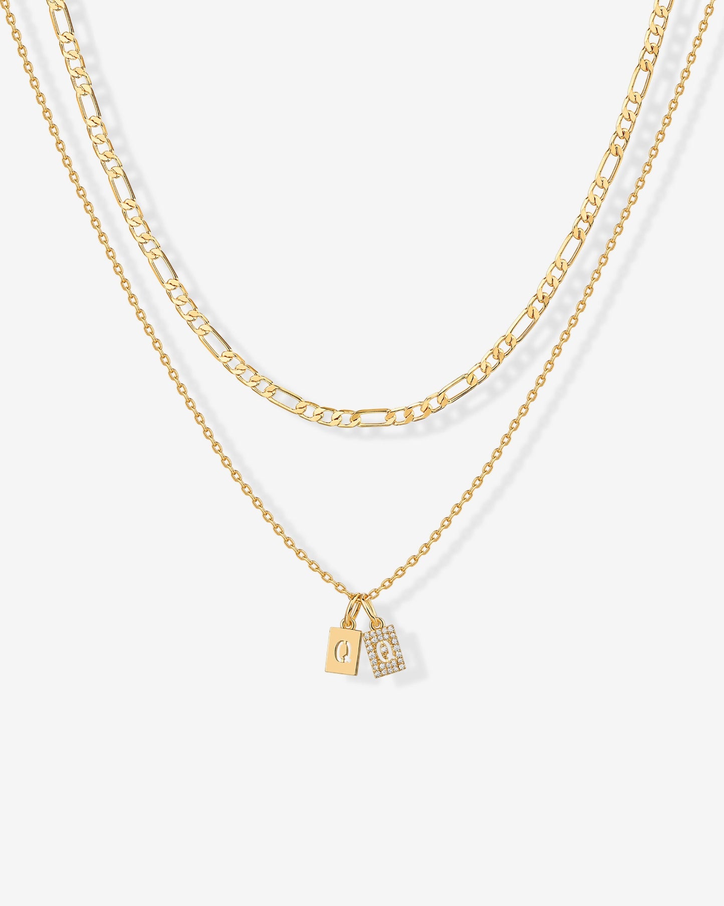 Double Initial Tag Necklace