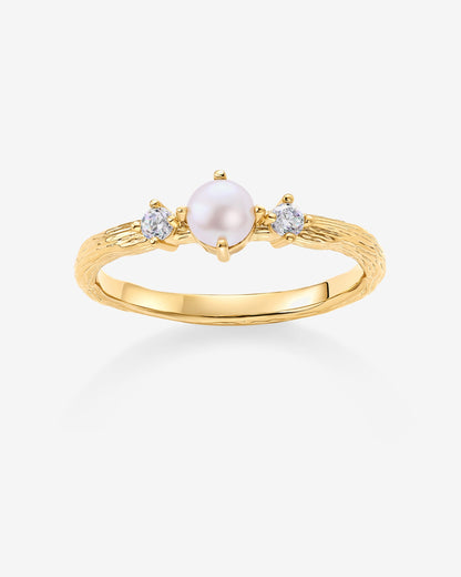 Pearl Hammered Ring