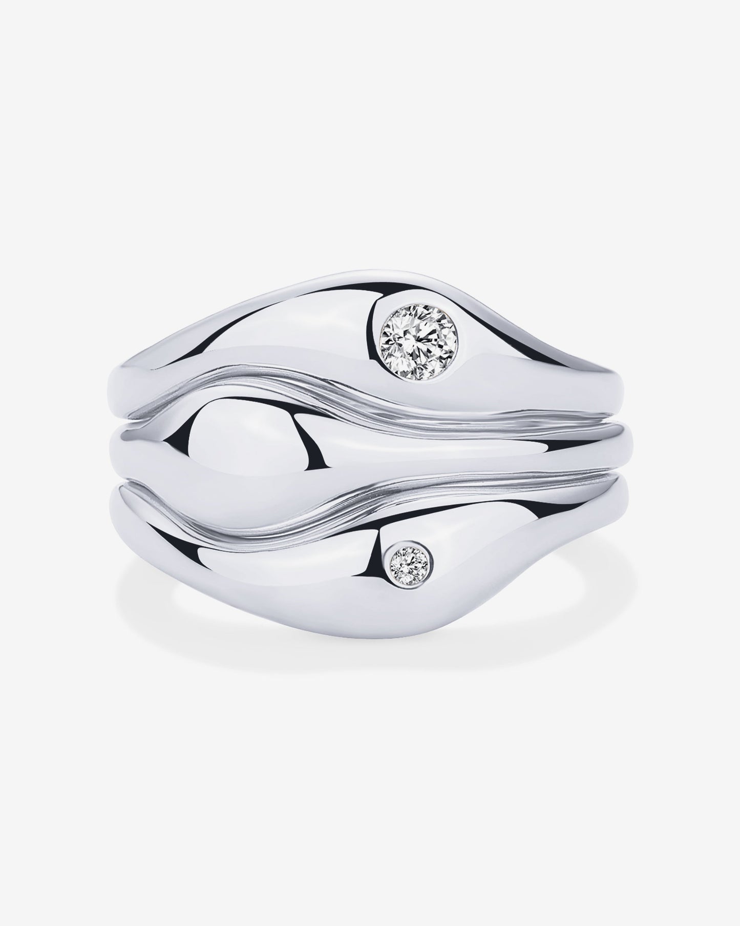 Wavy Triple Ring Stack Set