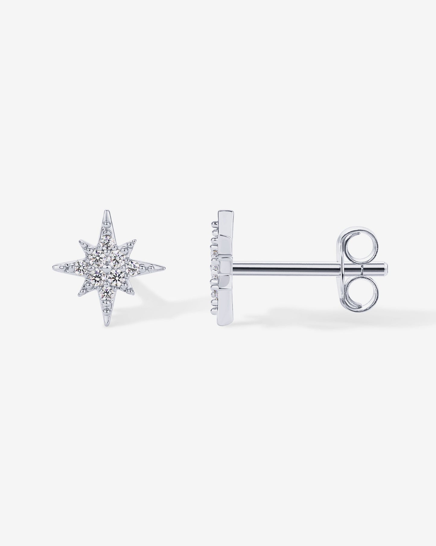 Cubic Zirconia Star Stud Earrings