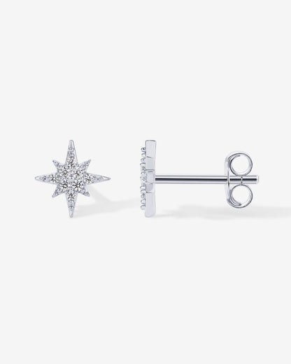 Cubic Zirconia Star Stud Earrings