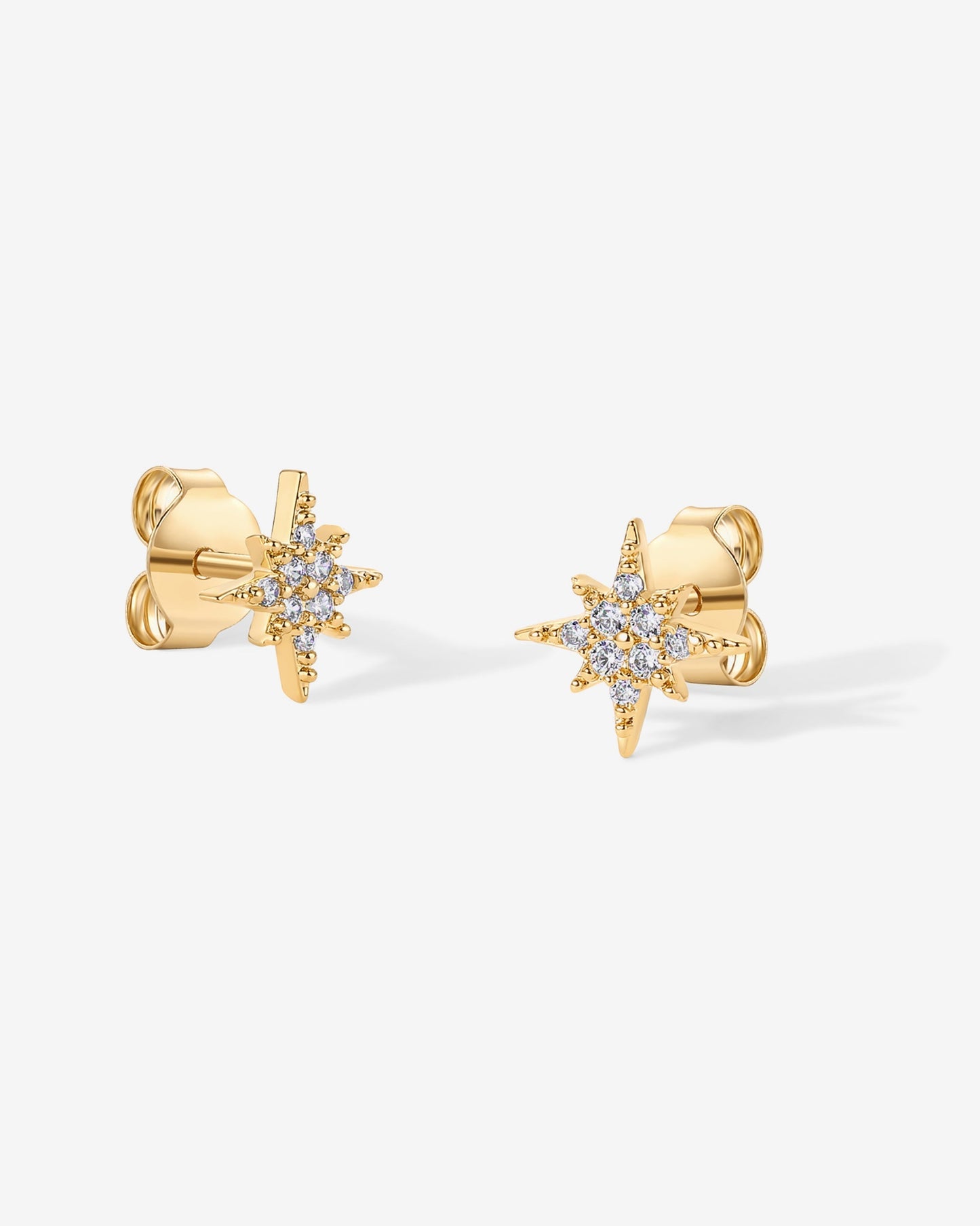 Cubic Zirconia Star Stud Earrings