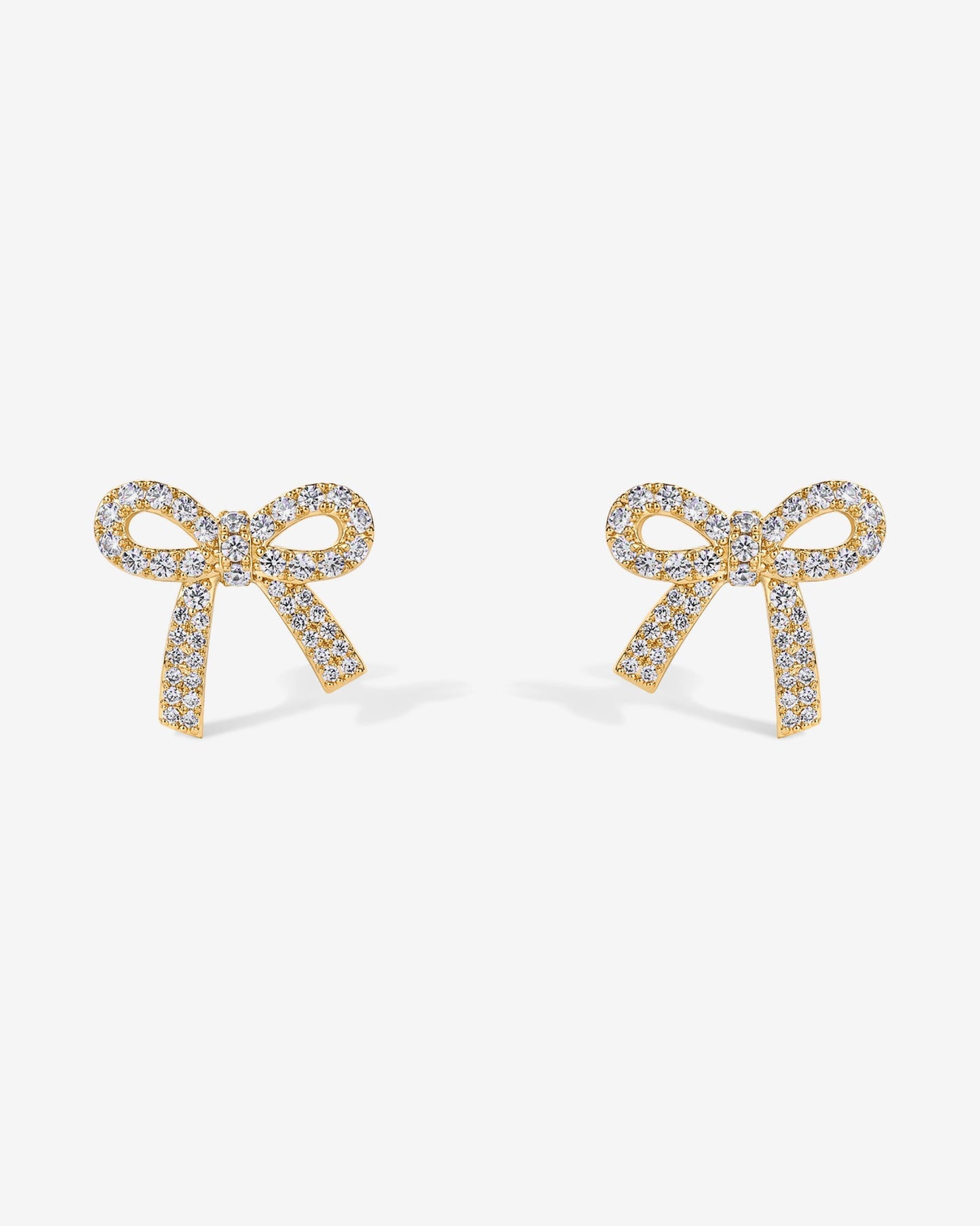 Cubic Zirconia Bow Stud Earrings