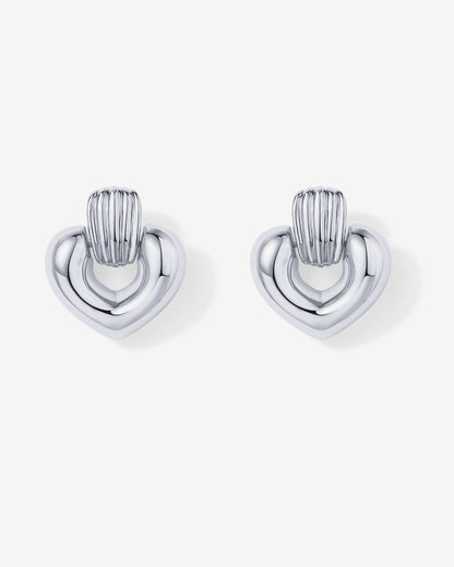 Mini Heart Door Knocker Earrings