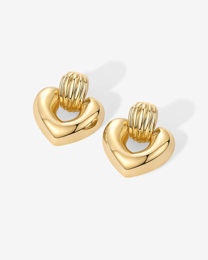 Mini Heart Door Knocker Earrings