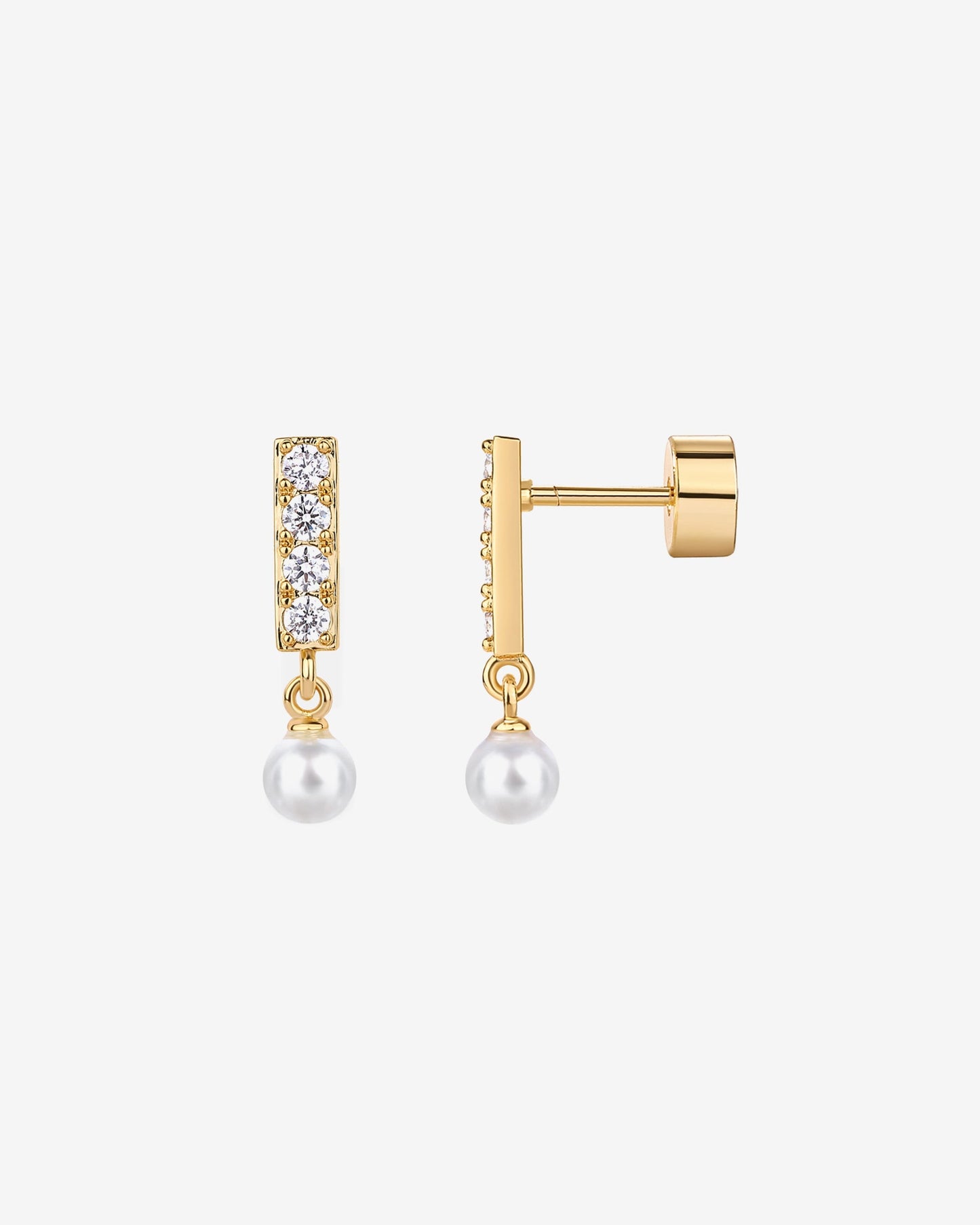 Bar Drop Shimmer and Pearl Screwbacks