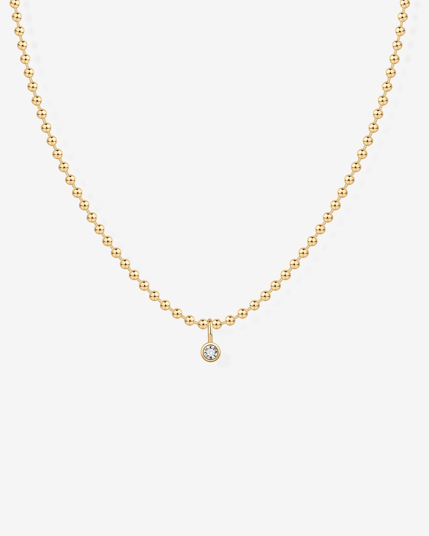 Beaded Chain Solitaire Pendant