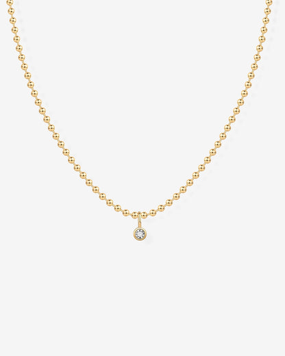Beaded Chain Solitaire Pendant