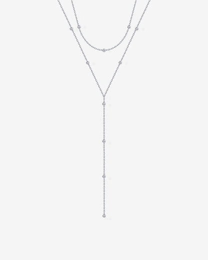 Beaded Tassel Lariat Necklace