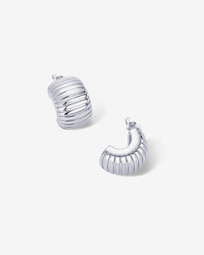 Chunky Ribbed Hoop Earrings
