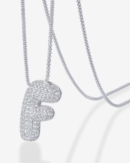 Sparkling Bubble Letter Pendant Necklace