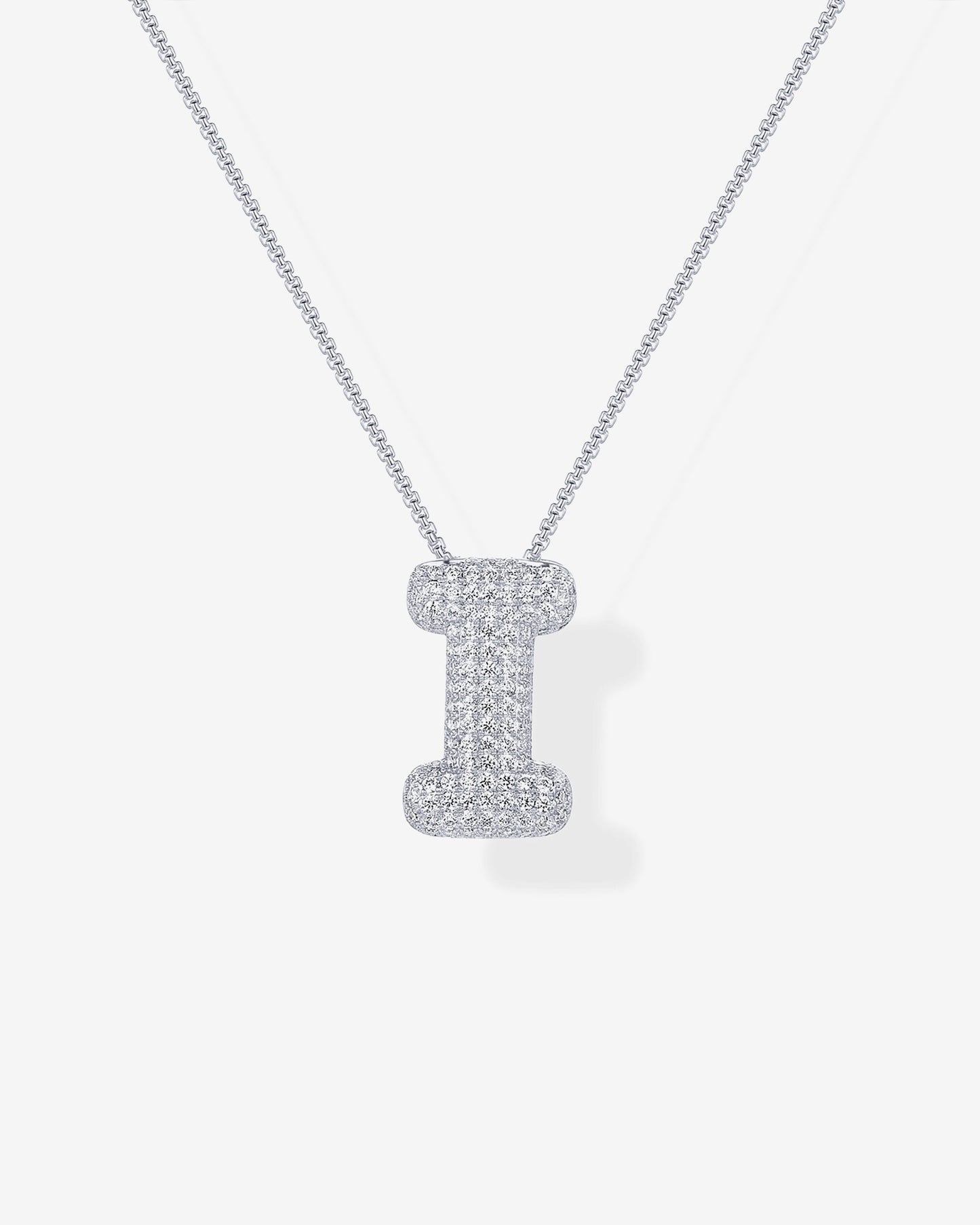 Sparkling Bubble Letter Pendant Necklace