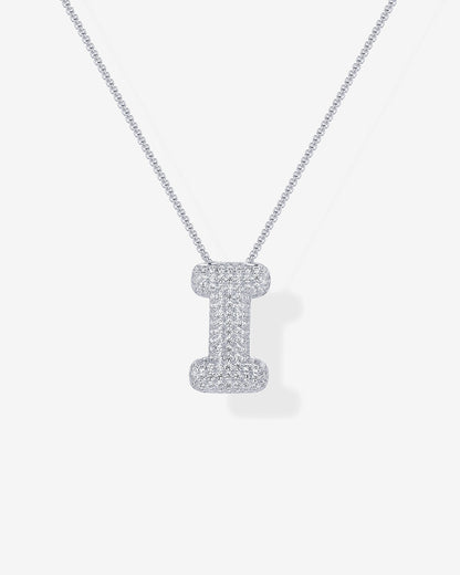 Sparkling Bubble Letter Pendant Necklace