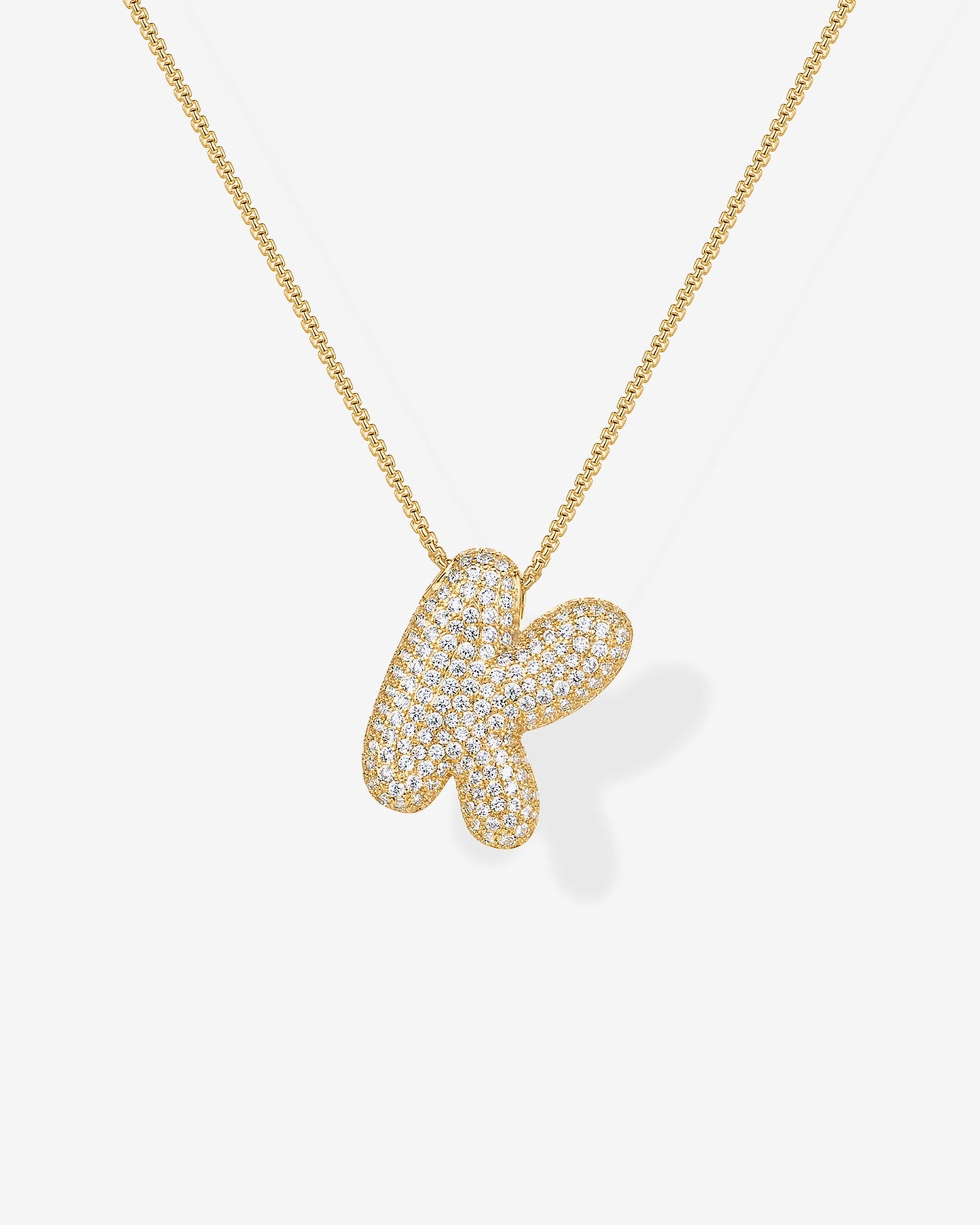 Sparkling Bubble Letter Pendant Necklace