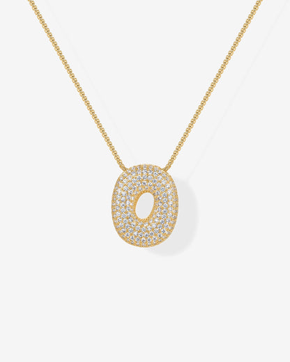 Sparkling Bubble Letter Pendant Necklace