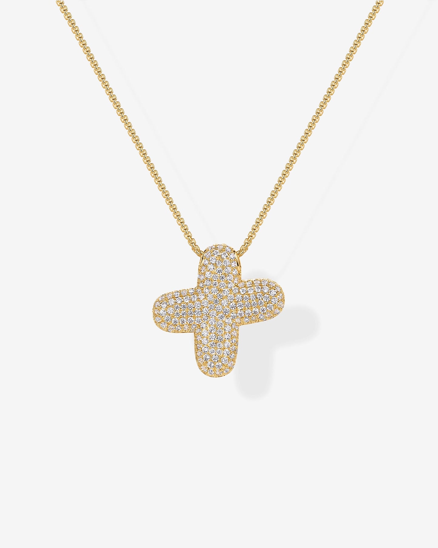 Sparkling Bubble Letter Pendant Necklace