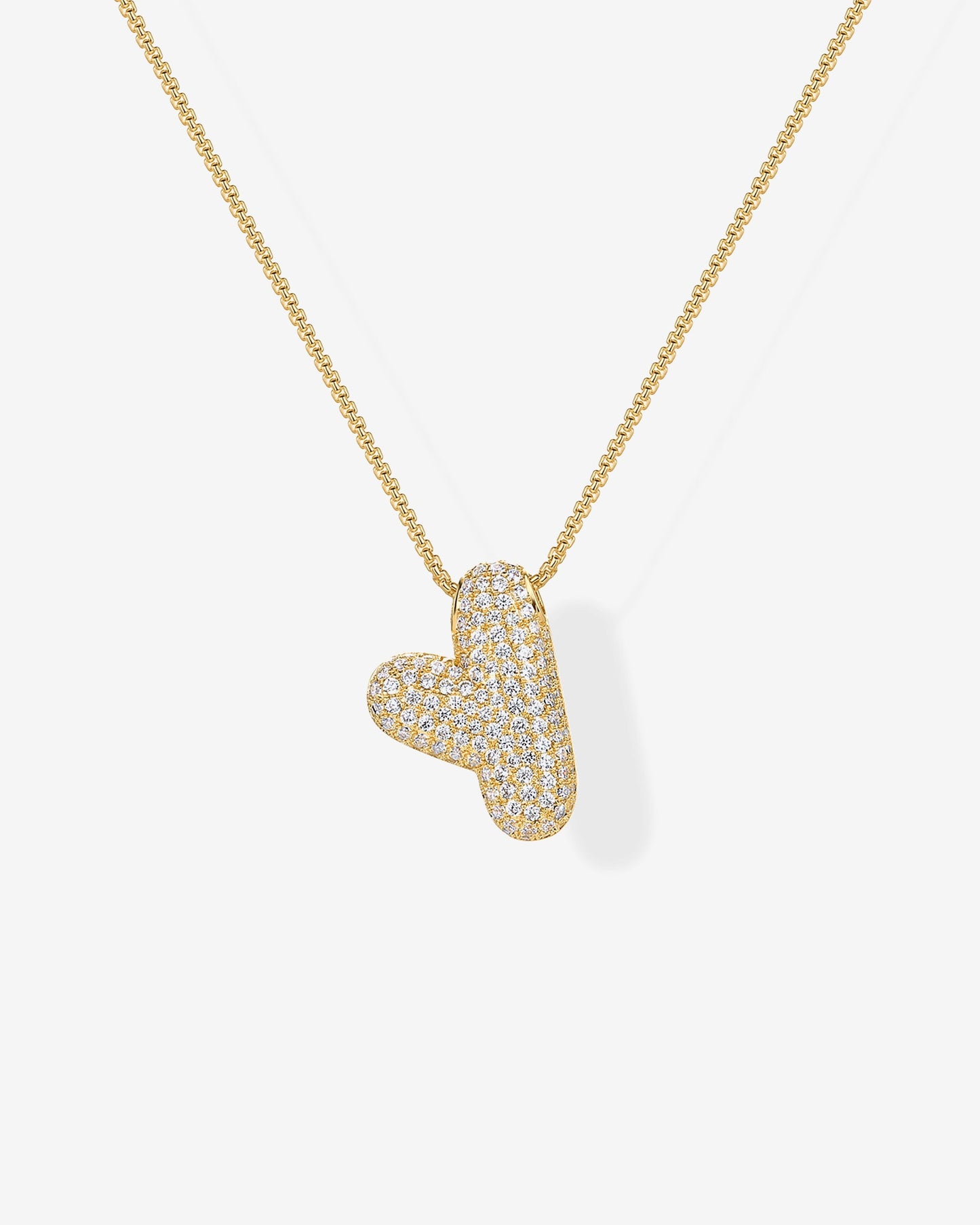 Sparkling Bubble Letter Pendant Necklace