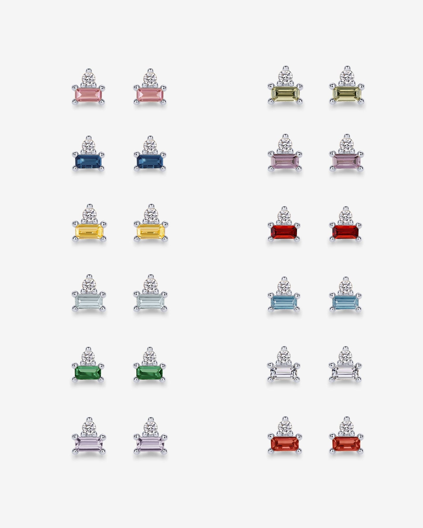 Two-Tone Gemstone Studs
