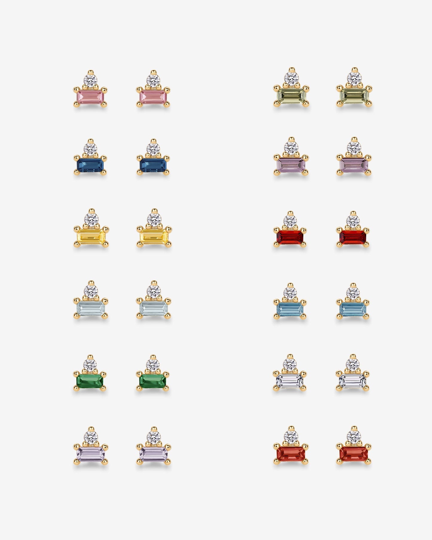 Two-Tone Gemstone Studs
