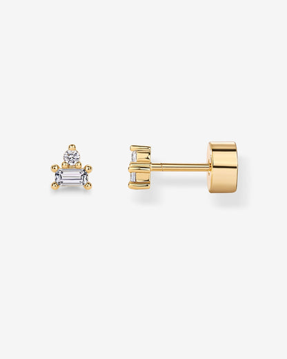 Two-Tone Gemstone Studs