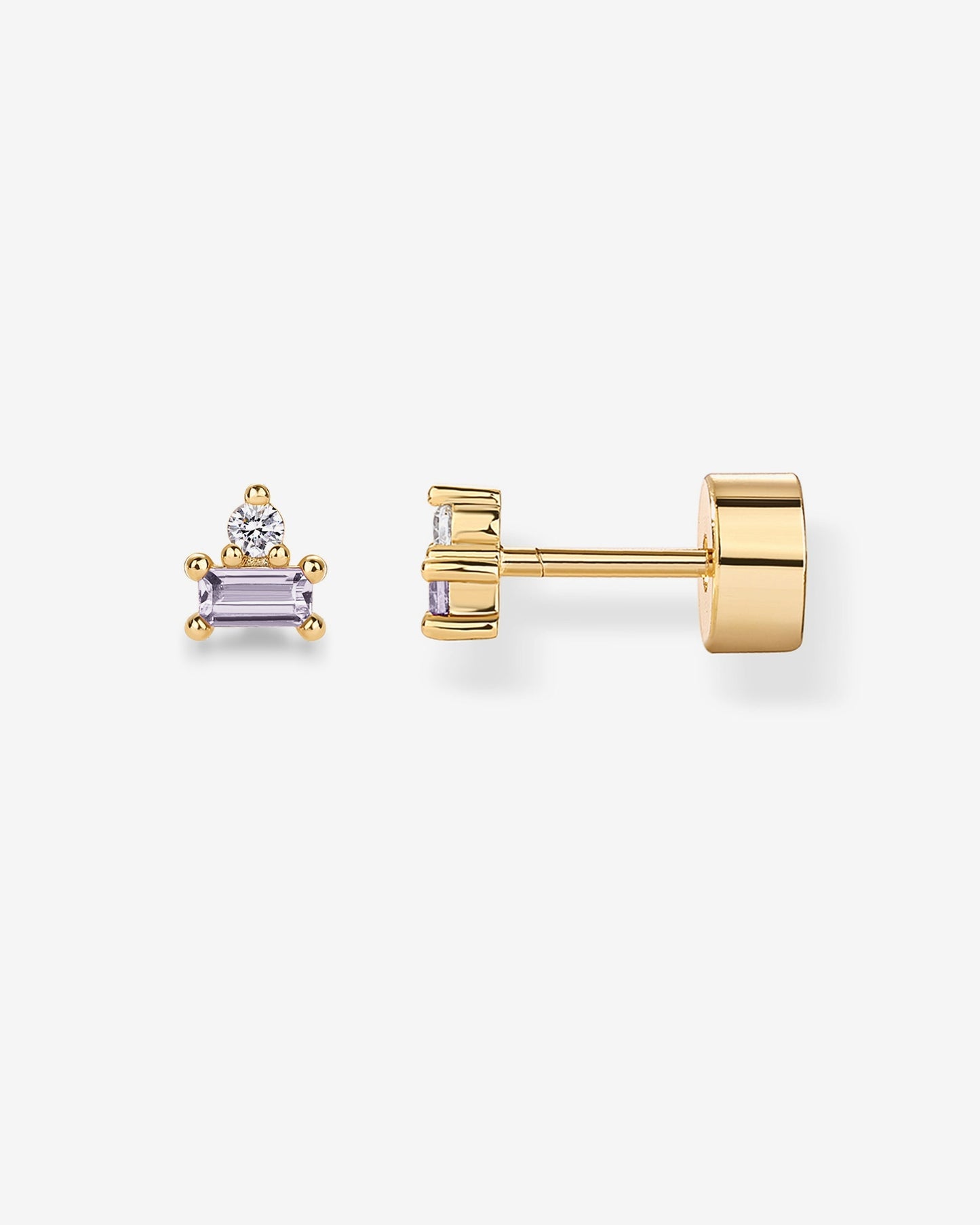Two-Tone Gemstone Studs