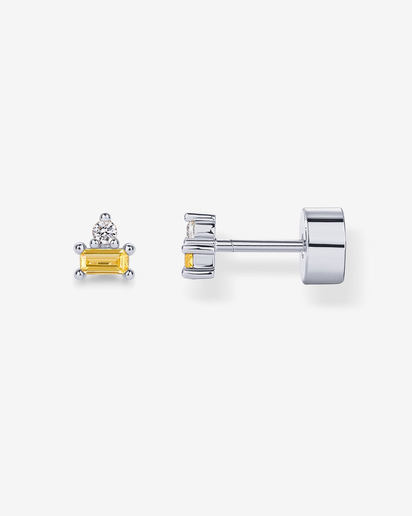 Two-Tone Gemstone Studs