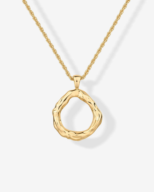 Irregular Hammered Circle Pendant