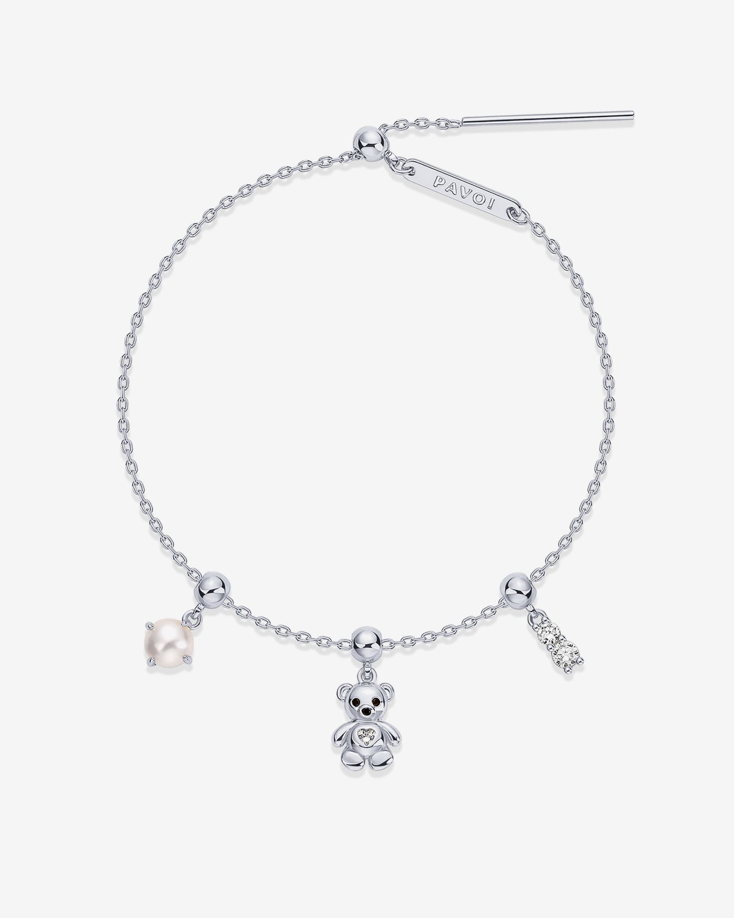 Charm Me Baby â€“ Bear & Pearl Charm Bracelet Set