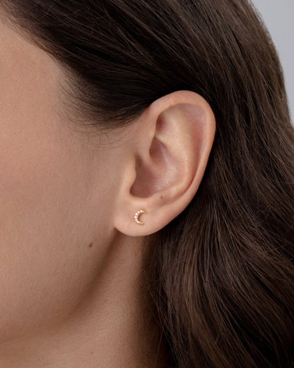 Crescent Moon Flat Back Earrings