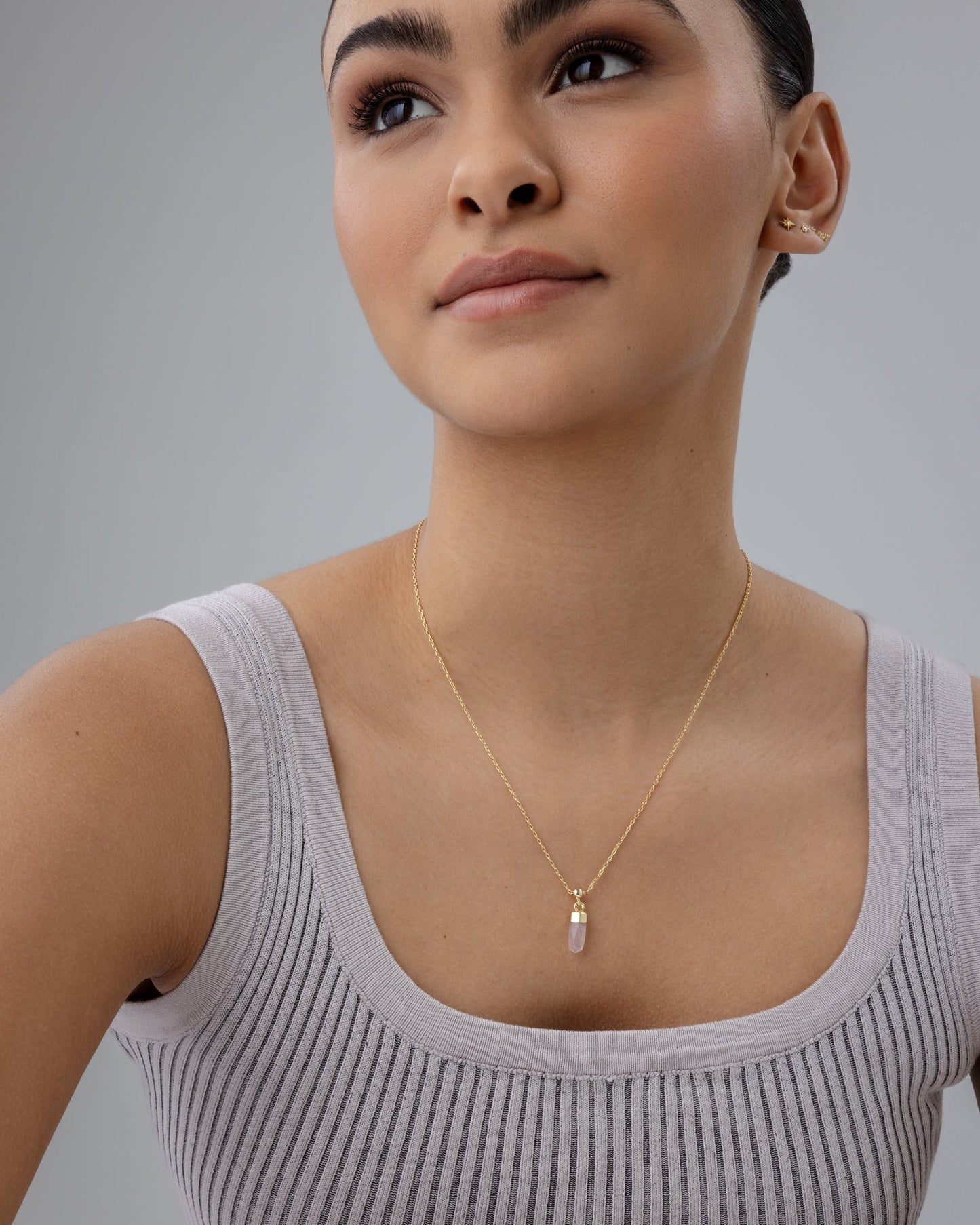 Dainty Crystal Charm Pendant Necklace