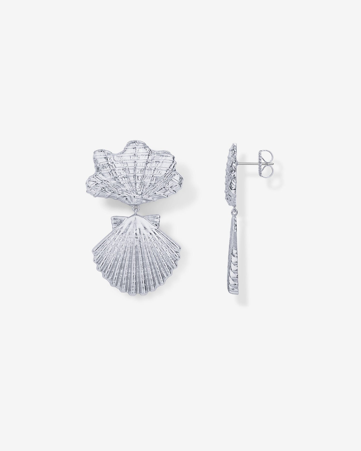 Double Seashell Dangle Earrings