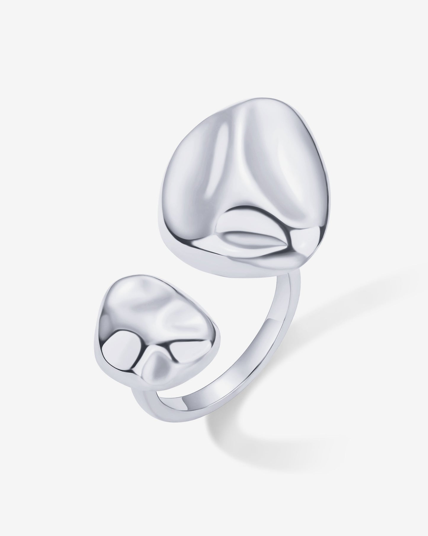 Double Pebble Open Ring