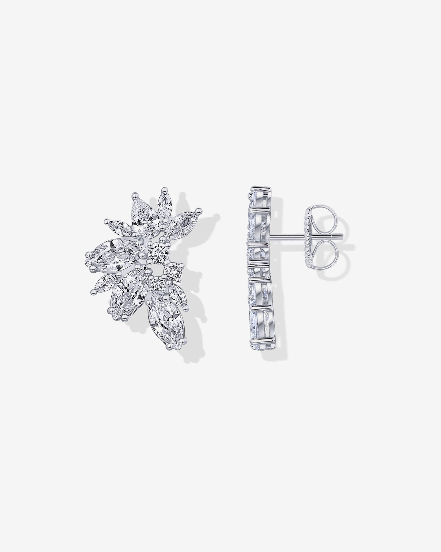 Navette Cluster Bridal Earrings