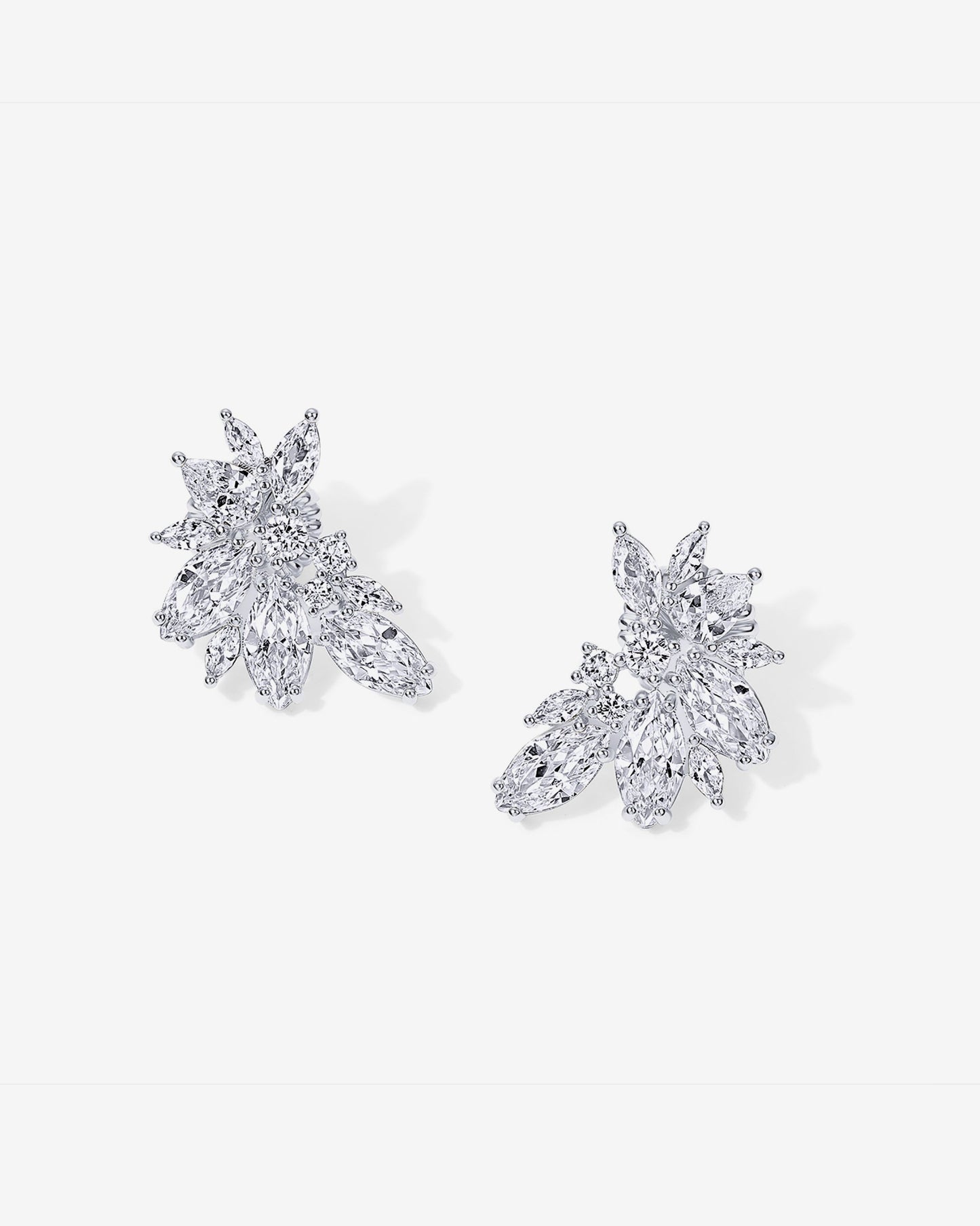 Navette Cluster Bridal Earrings