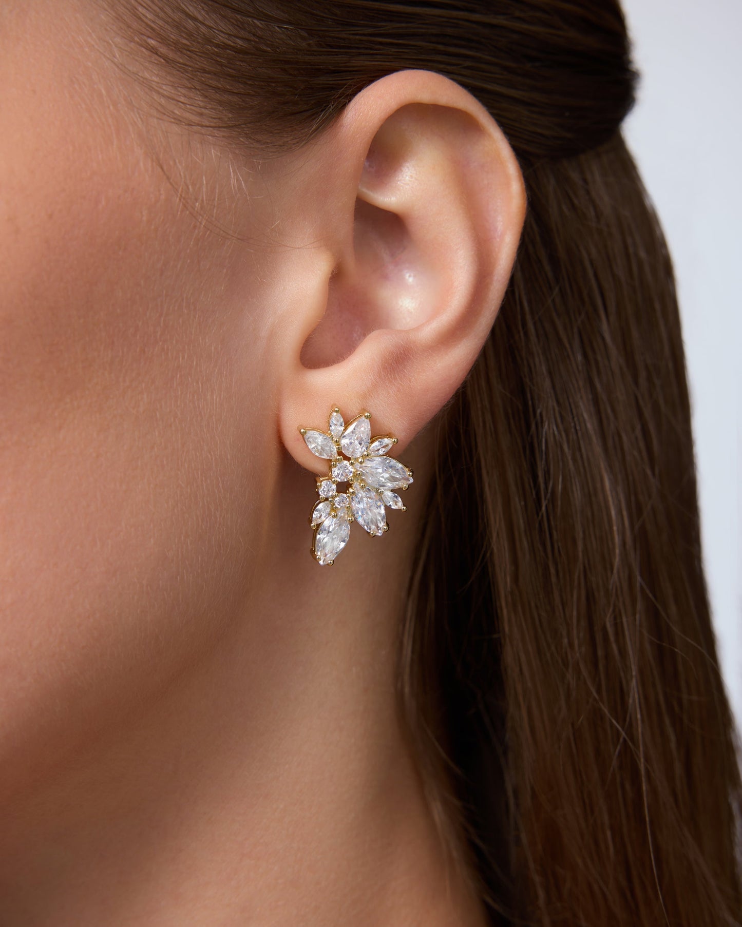 Navette Cluster Bridal Earrings
