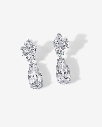 Cluster Pear Drop Bridal Earrings