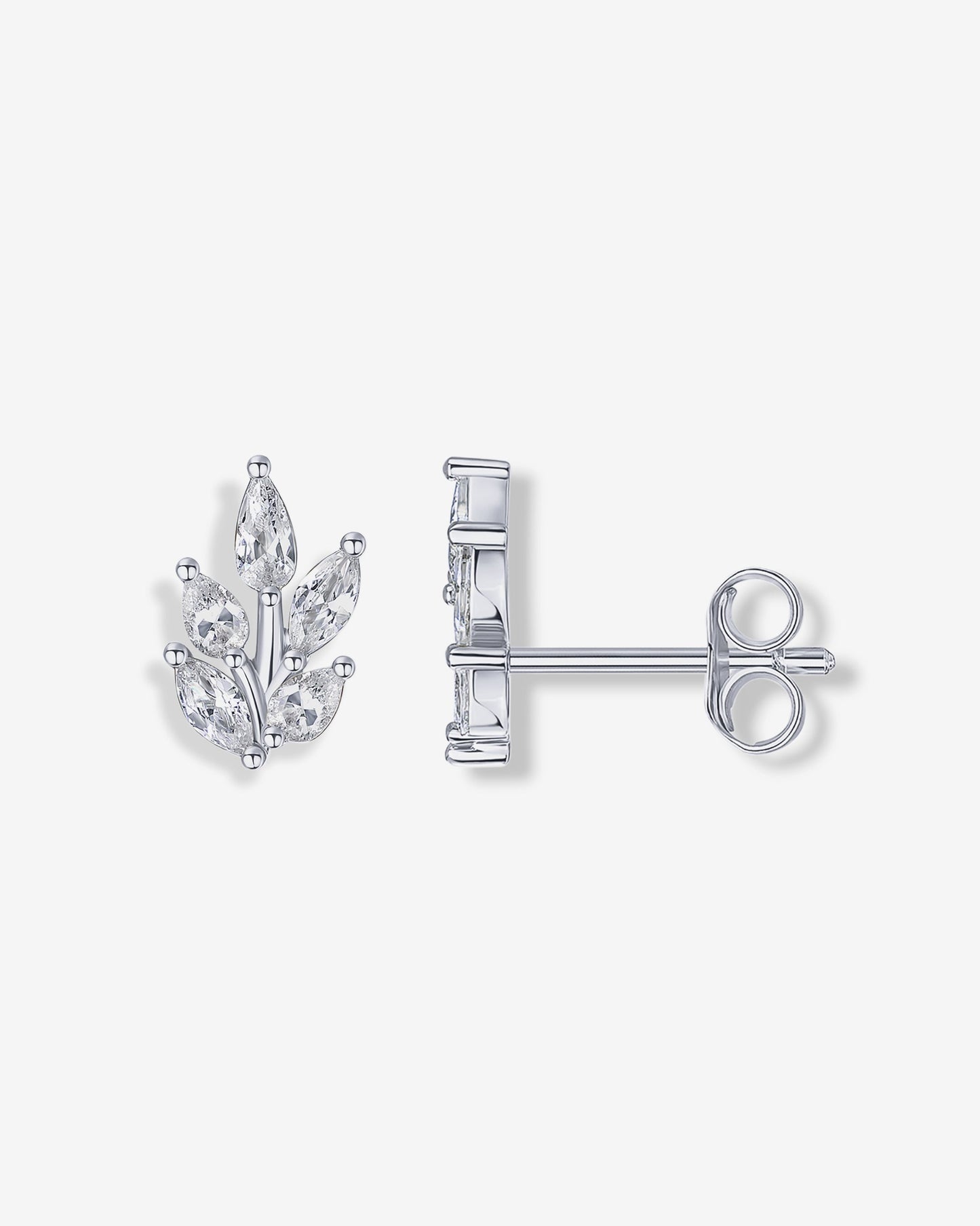 Pear Leaf Bridal Stud Earrings