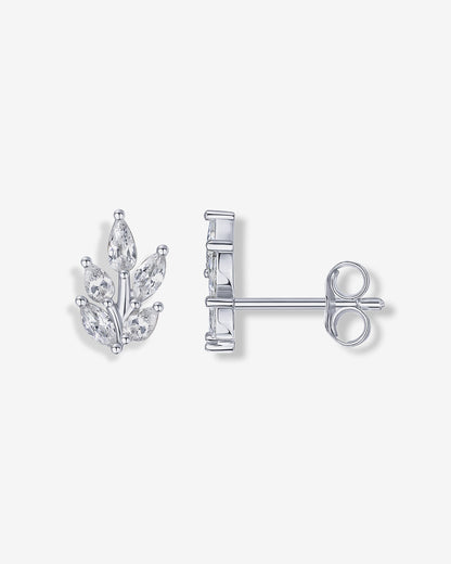 Pear Leaf Bridal Stud Earrings