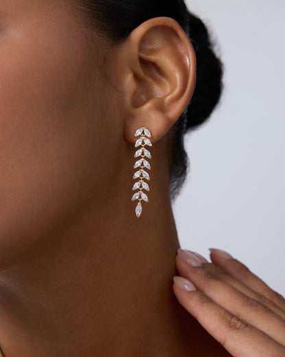 Marquise Linear Bridal Earrings