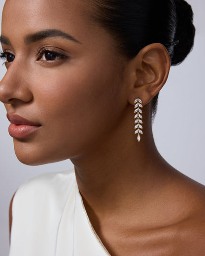 Marquise Linear Bridal Earrings