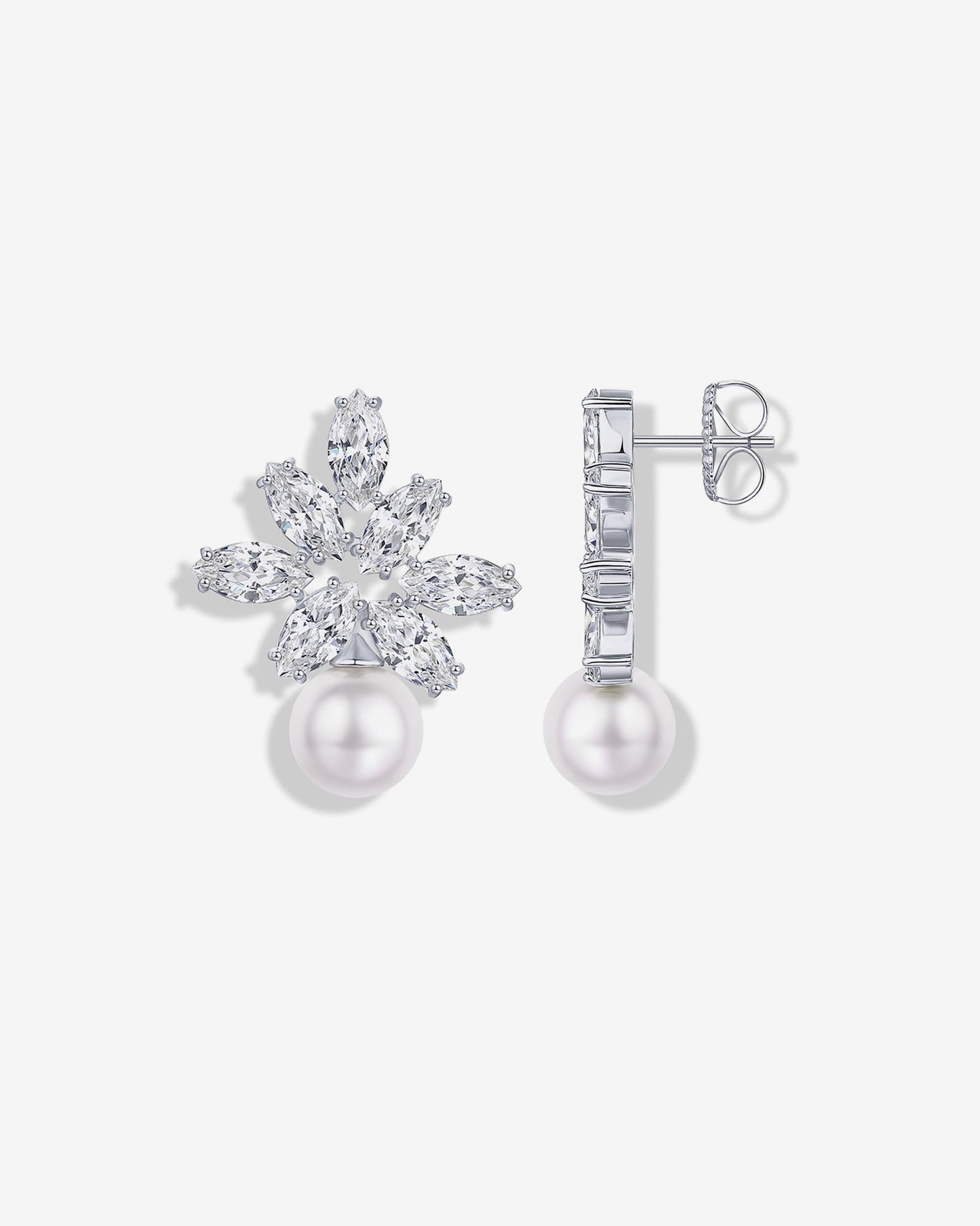Pearl Cluster Bridal Earrings