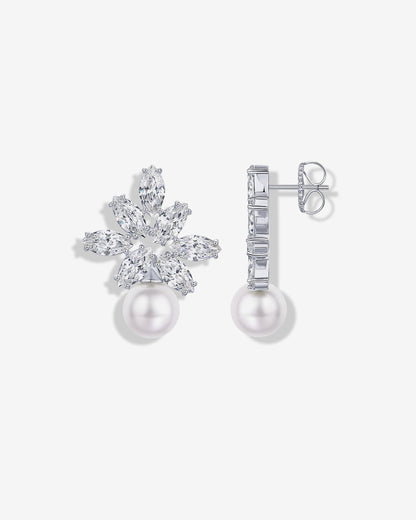 Pearl Cluster Bridal Earrings