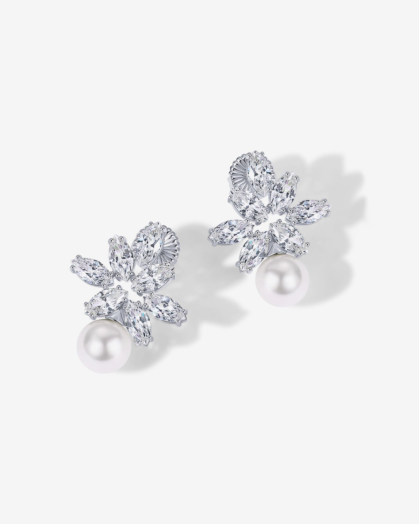 Pearl Cluster Bridal Earrings