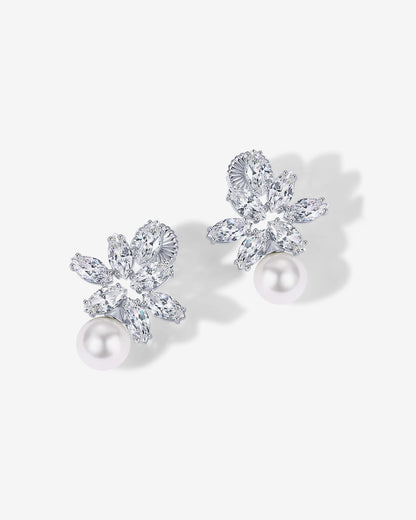 Pearl Cluster Bridal Earrings