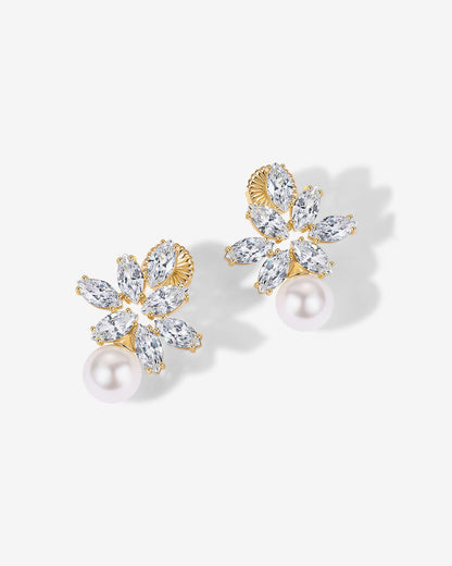 Pearl Cluster Bridal Earrings