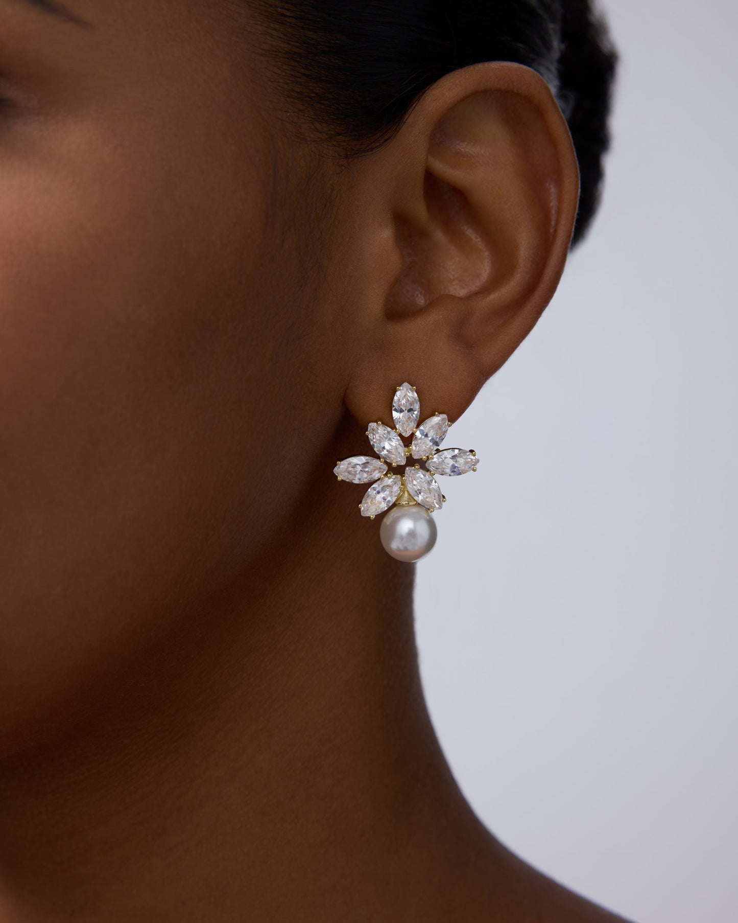 Pearl Cluster Bridal Earrings