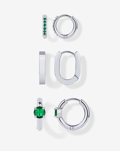 Luxe Huggie Hoop Earrings Set