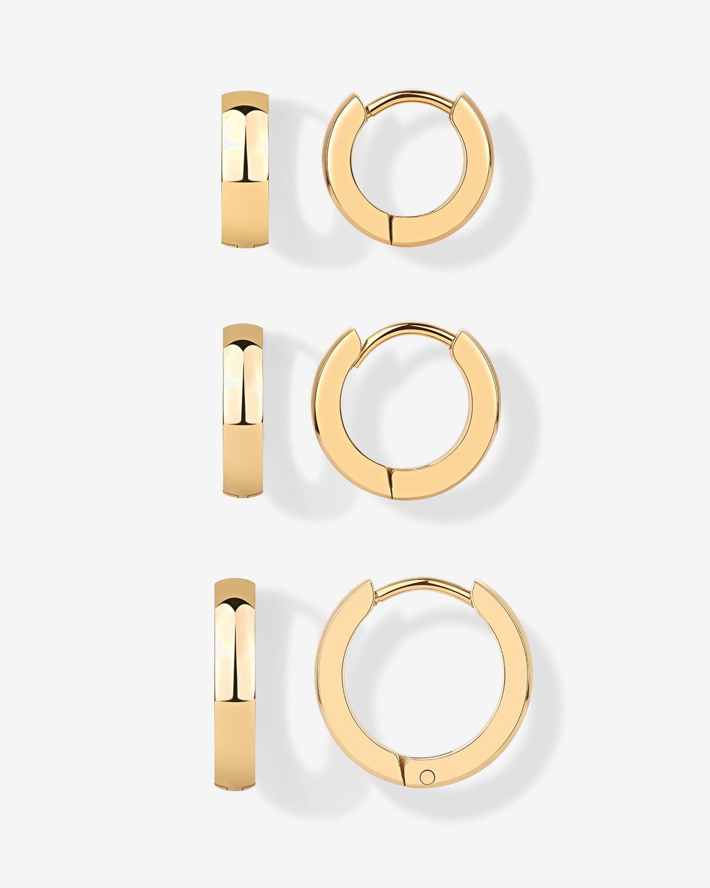 Chunky Huggie Hoop Earrings Set